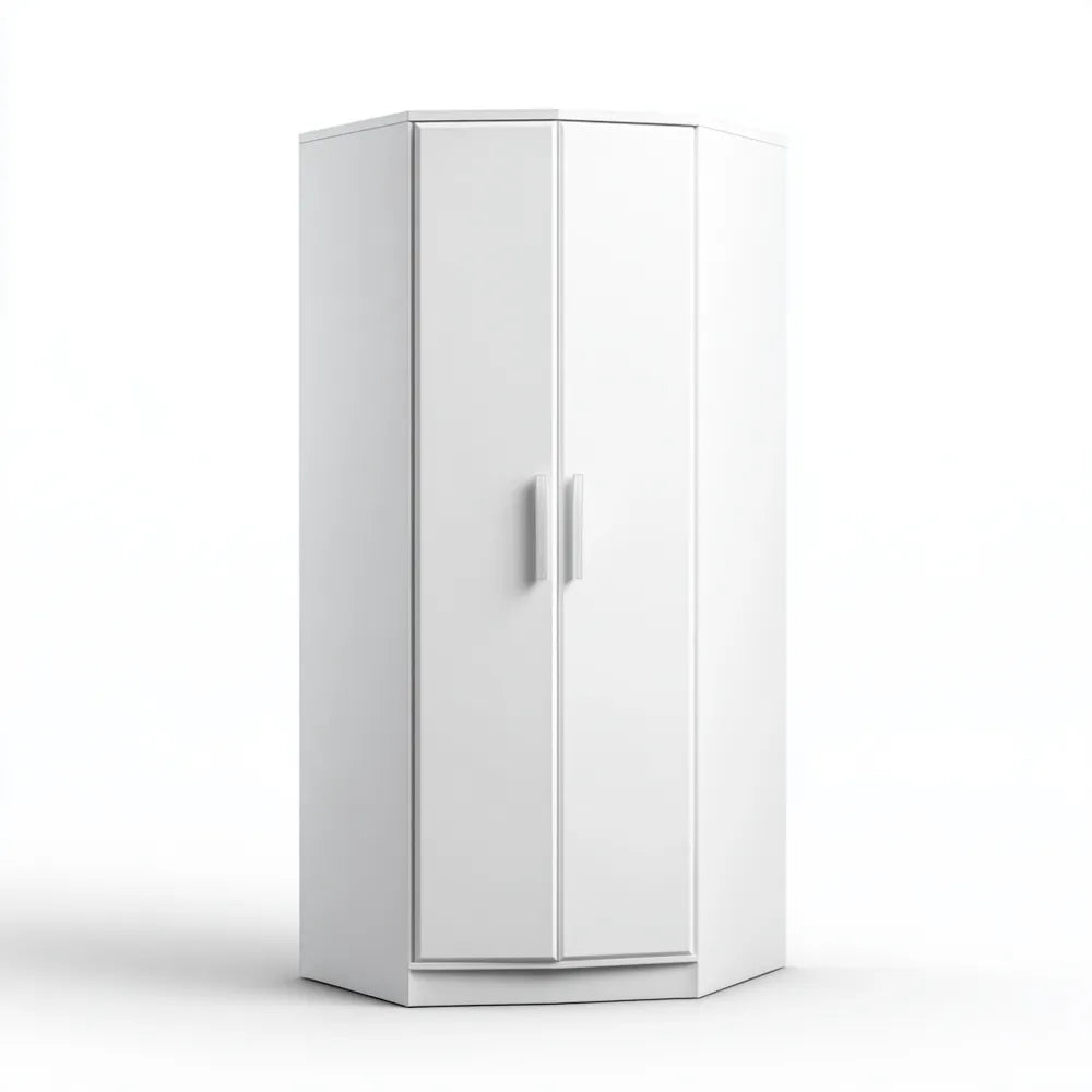 Corner Wardrobe White - MDF 90x90x190 cm - Modern Design