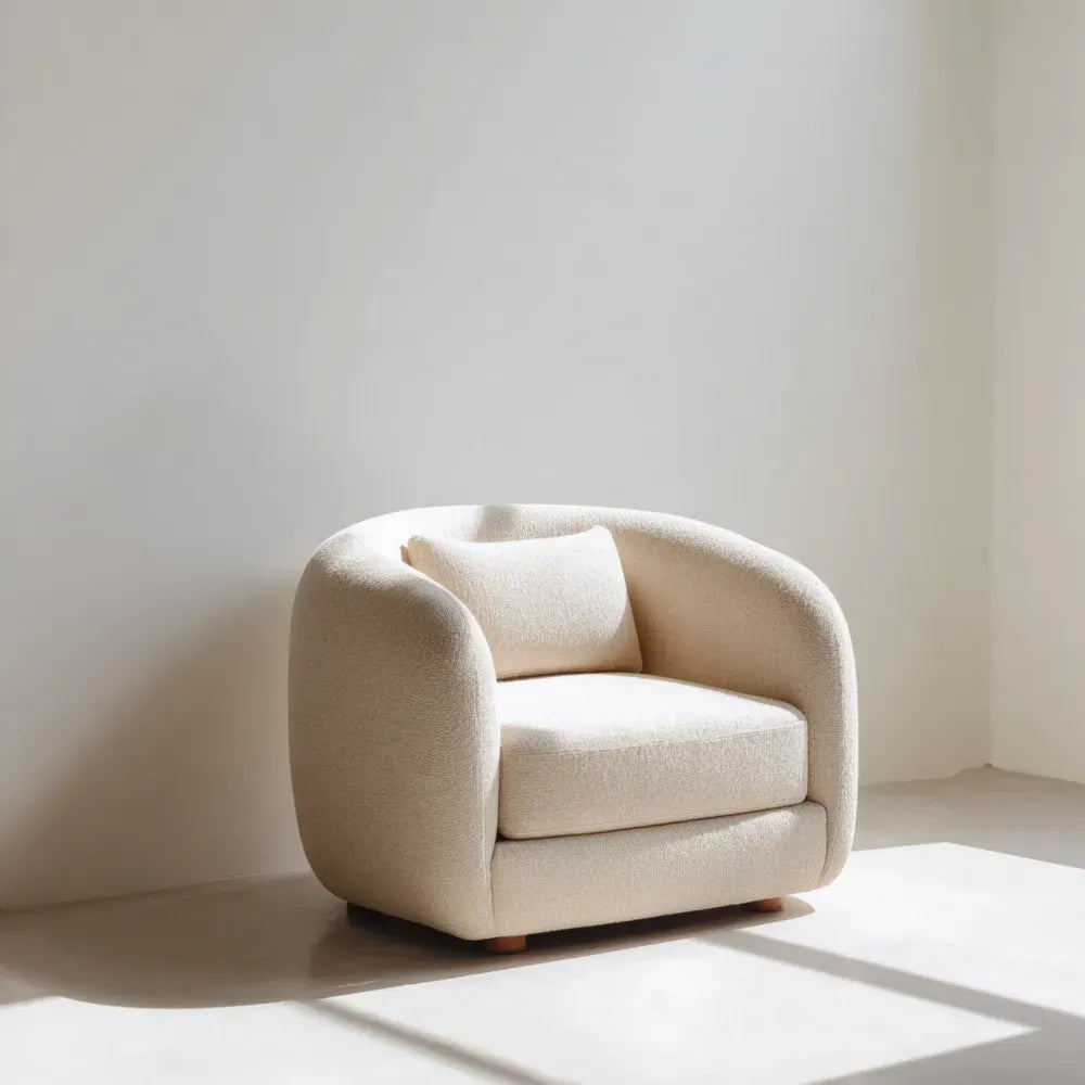 Armchair Upholstered 85x85x75 cm – Beige – Modern Design