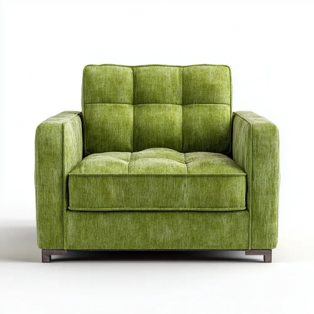 Armchair Upholstered Fabric 90x90x75 cm - Green - Modern Design